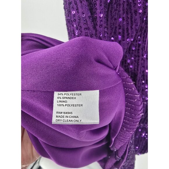 TOCCIN X RTR Size 10 Dress Purple Sequin Cocktail Sleeveless - Picture 5 of 5